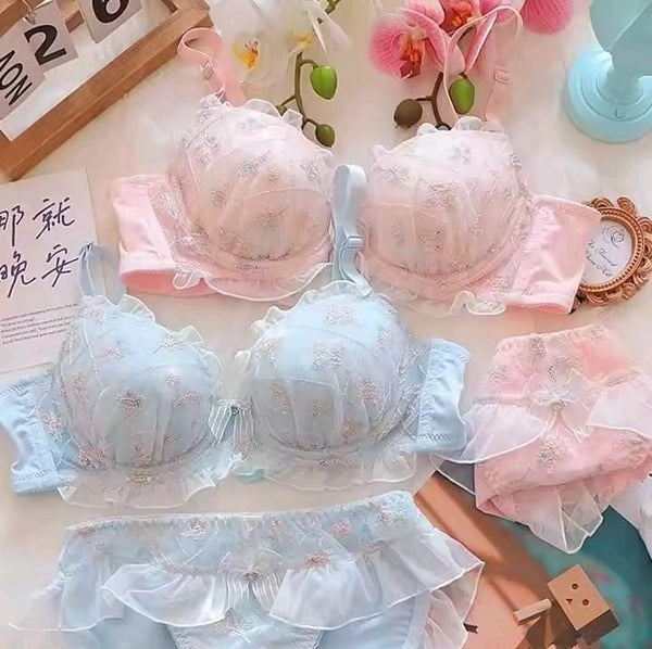 Cotton C cup bra set