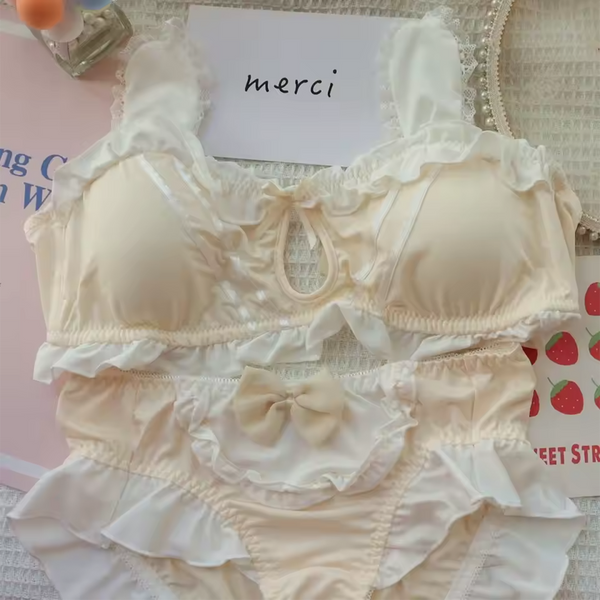 Ultra soft rabbit bra set