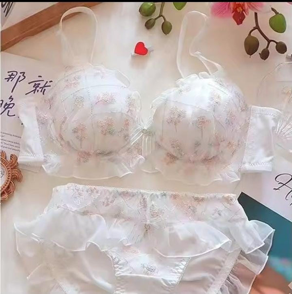 Cotton C cup bra set