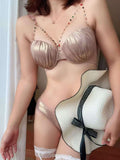 Fancy wool bra set