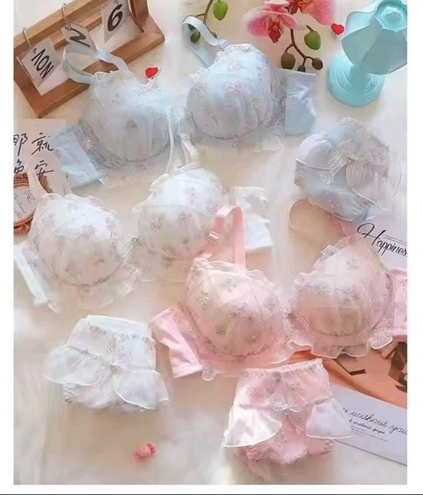 Cotton C cup bra set