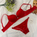 Silky heart bra set