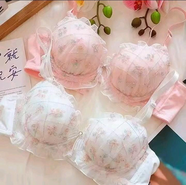 Cotton C cup bra set